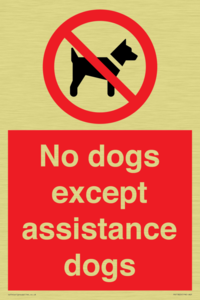 No dogs except assistance dogs